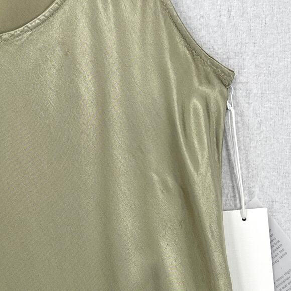 PHARAOH Tabitha Dress Womens 2 Medium Sage Green Vintage Satin Scoop Neck Slip - Picture 14 of 16